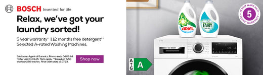 Bosch A-rated Laundry with 5 Year Warranty and Free Detergent - electricshop.com