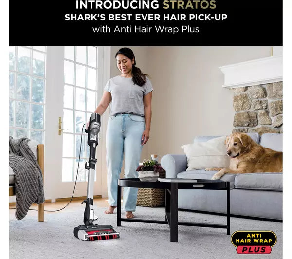 Shark Stratos Pet Pro Model with Anti Hair Wrap Plus Anti-Odour Corded Stick Vacuum Cleaner Black & Chrome HZ3000UKT