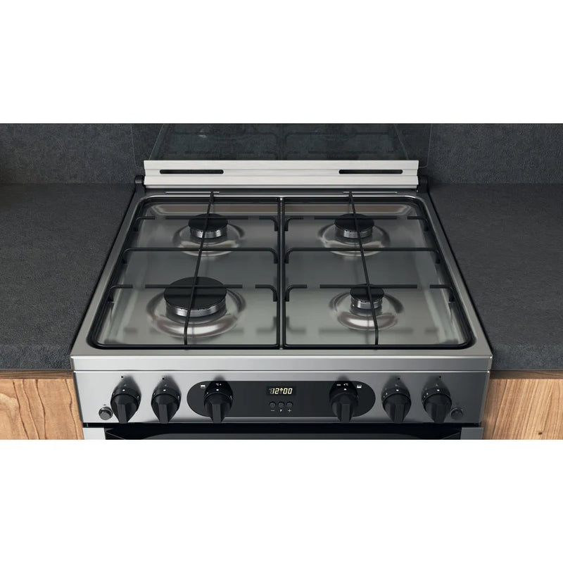 Hotpoint HDM67G0CCX 60cm Double Gas Cooker Stainless Steel