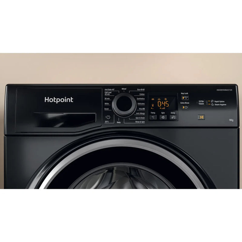 Hotpoint NSWM965CBSUKN 9kg 1600 Spin Washing Machine Black