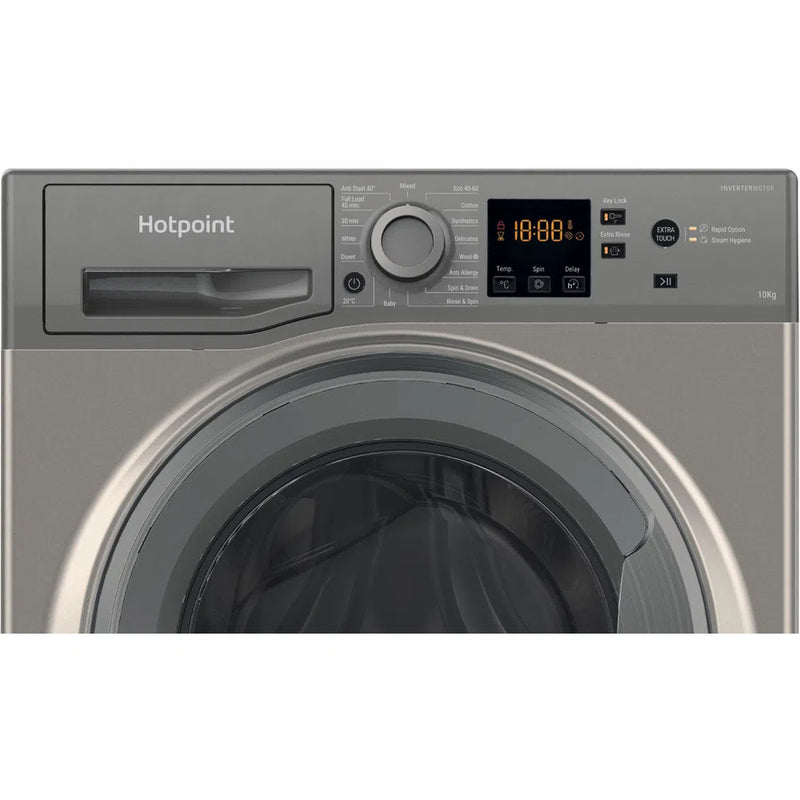 Hotpoint NSWM1045CGGUKN 10kg 1400 Spin Washing Machine Graphite