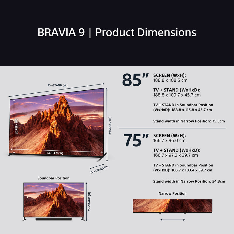 Sony K85XR90PU 85 Inch BRAVIA 9 XR90PU 4K QLED HDR Smart Google Bravia TV 2024