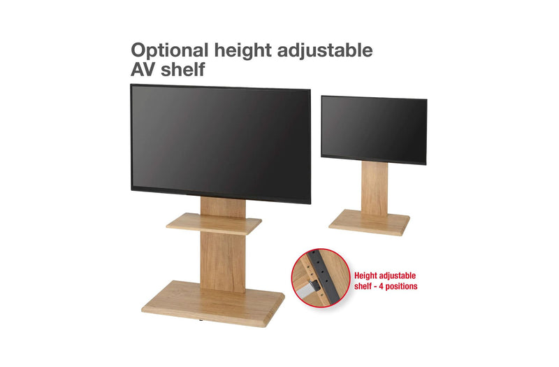 TTAP FS2 Floor Pedestal TV Stand for 32 to 65 Inches TVs Oak