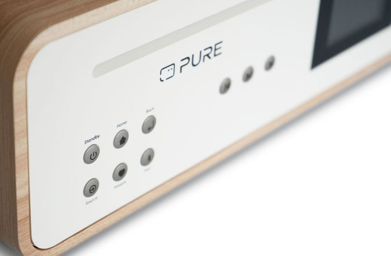 Pure Classic Stereo DAB DAB+ FM with Bluetooth CD Player and Internet Radio Music System Cotton White