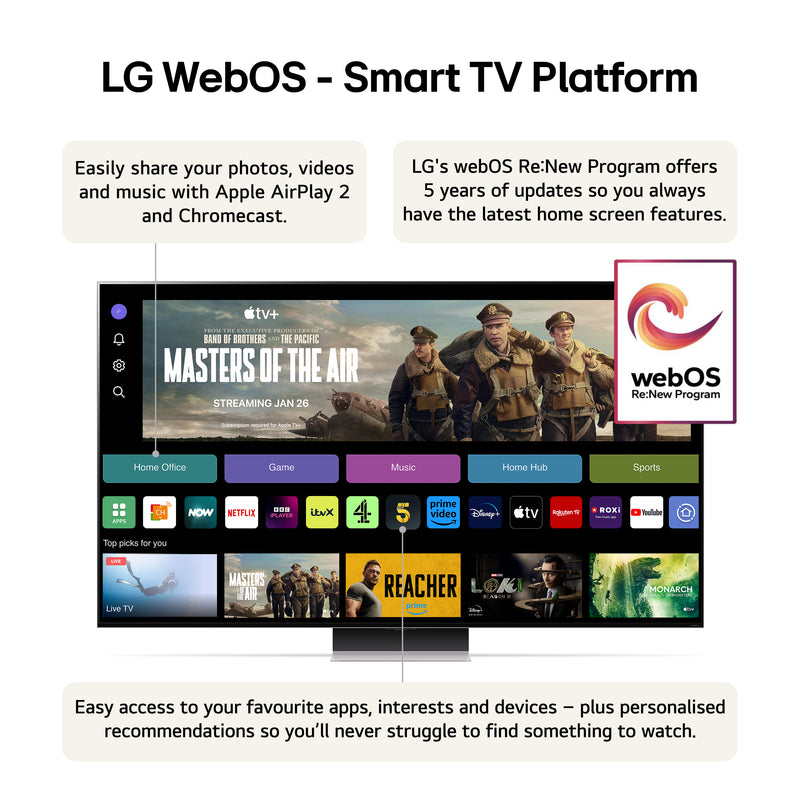 LG 75QNED99T9B 75 Inch QNED99 8K Ultra HD HDR MiniLED Smart TV 2024
