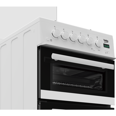 Beko EDG507W Freestanding Double Oven Gas Cooker with Gas Hob White