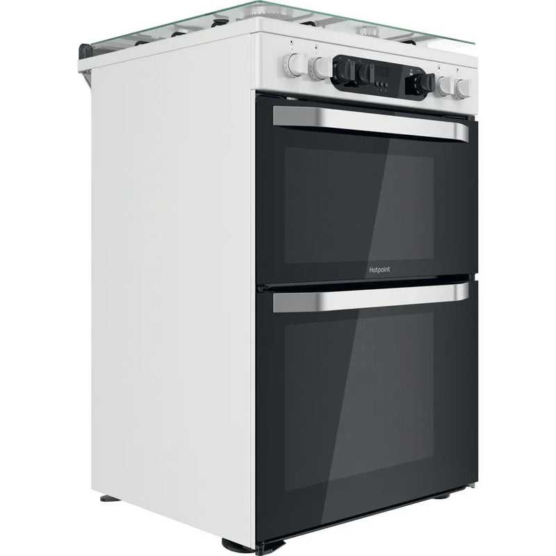 Hotpoint HDM67G9C2CW 60cm Dual Fuel Cooker with Double Oven White