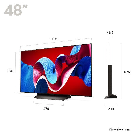 LG OLED48C46LA 48 Inch evo C4 OLED 4K Ultra HD HDR Smart TV 2024