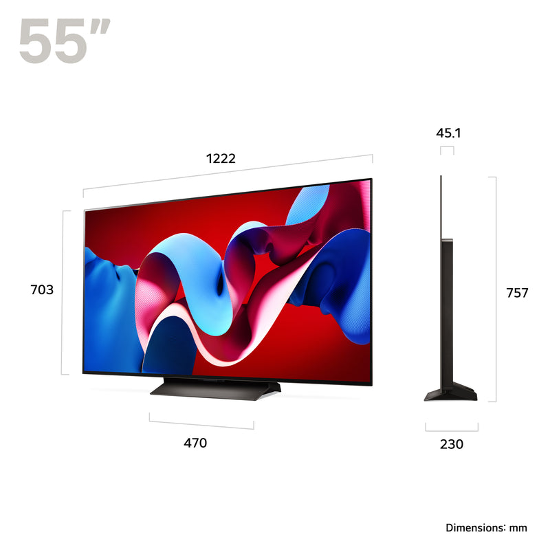 LG OLED55C46LA 55 Inch C4 4K Ultra HD HDR OLED evo Smart TV 2024