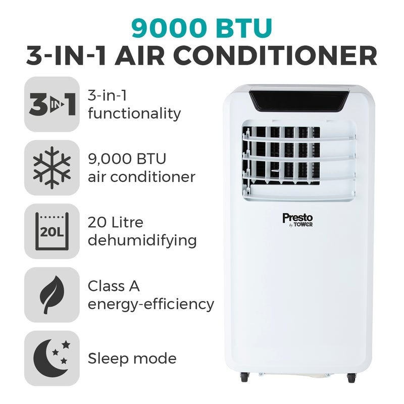 Tower PT670001 Presto 9000 BTU Air Conditioner White