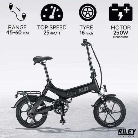 Riley RB1 Foldable Electric Bike Black