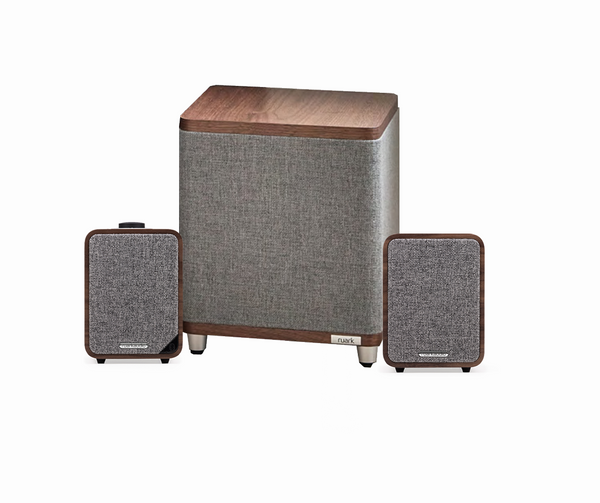 Ruark RS1 Subwoofer with MR1 Mk2 Active Bluetooth Speakers Pair Walnut