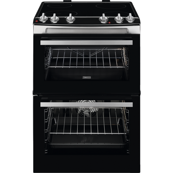 Zanussi ZCV66050XA Ceramic Electric Cooker with Double Oven Stainless Steel