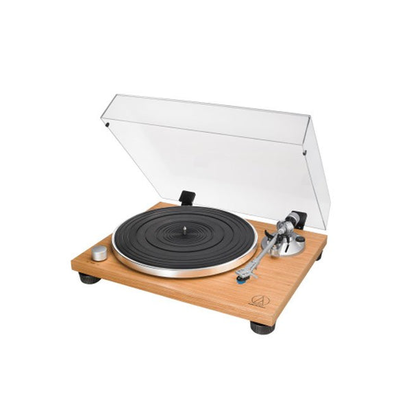 Audio Technica ATLPW30TK Fully Manual Belt-Drive Wood Base Turntable Side View