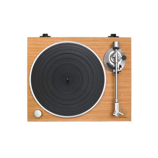 Audio Technica ATLPW30TK Fully Manual Belt-Drive Wood Base Turntable Top View