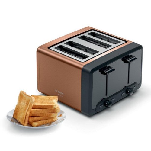 Bosch TAT4P449GB 4 Slice Toaster Copper
