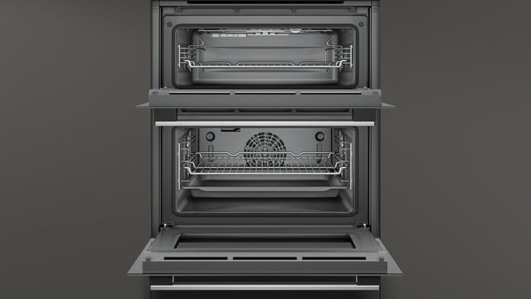 Neff J1GCC0AN0B Built-Under Double Oven - Black with Steel Trim
