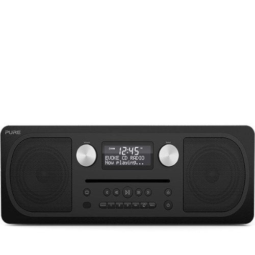 PURE Evoke C-D6 Stereo DAB & FM Radio, CD with Bluetooth - Siena Black Front