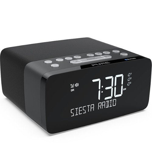 PURE Siesta Charge DAB+/FM & Blutooth with Qi Wireless Charging Pad In Graphite Side