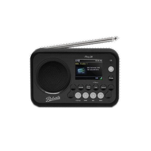 Roberts Play 20 DAB DAB+ FM Portable Radio with Bluetooth Black