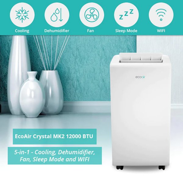 I-ECO IPAC-100024 Portable Air Conditioner 12000 BTU with Smart App & Remote Control