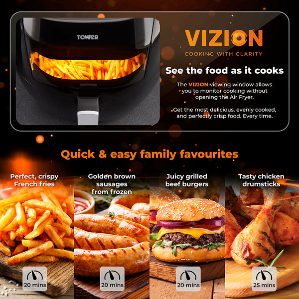 Tower T17072 Vortx Vizion 7 Litre Air Fryer With Digital Display