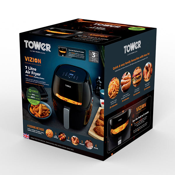 Tower T17072 Vortx Vizion 7 Litre Air Fryer With Digital Display