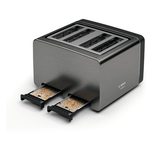 Bosch TAT5P445GB 4 Slice Toaster In Anthracite Angled Image