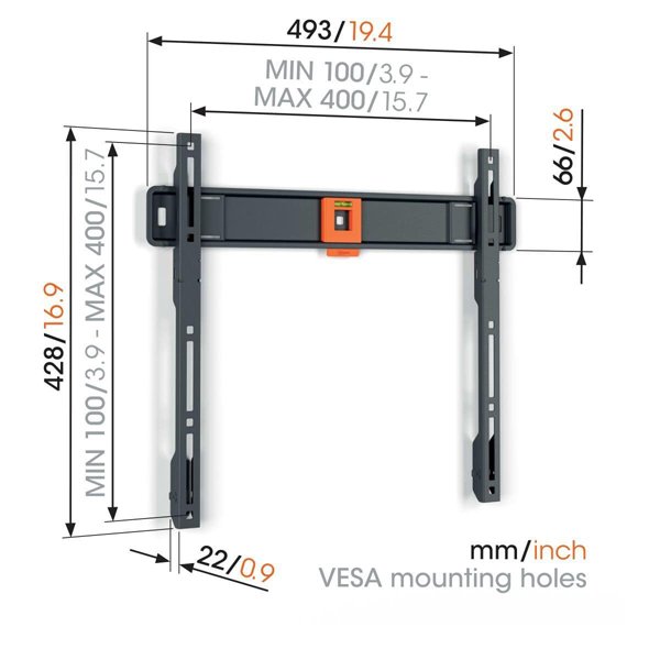 Vogels TVM 1405 Fixed TV Wall Mount for TVs from 32 to 77 inches