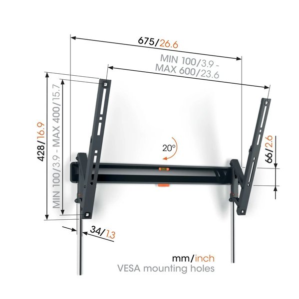 Vogels TVM 3615 Tilting TV Wall Mount for TVs from 40 to 77 inches