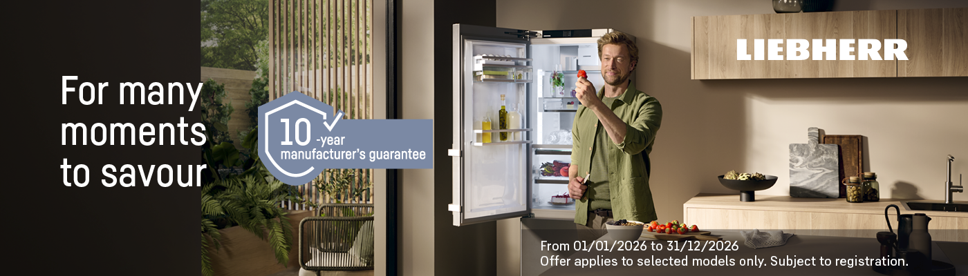 Liebherr 10 Year Manufacturers Guarantee on Selected Appliances