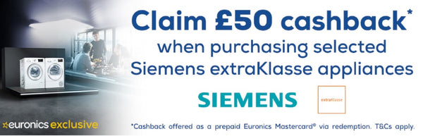 Claim £50 Cashback on Selected Siemens Appliances