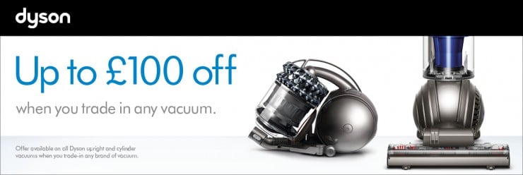 Save up to £100 on selected Dyson Vacuum Cleaners