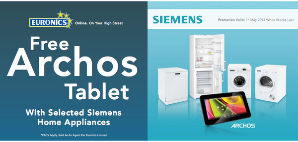 Get a Free Archos 7.0 Cobalt Tablet when purchasing selected Siemens models