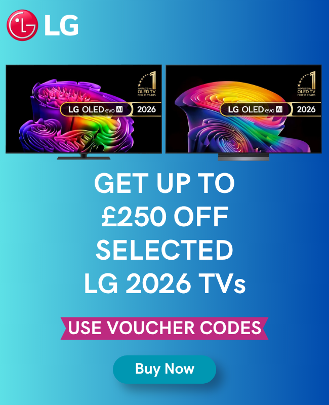 Up to £250 off selected LG 2026 TVs