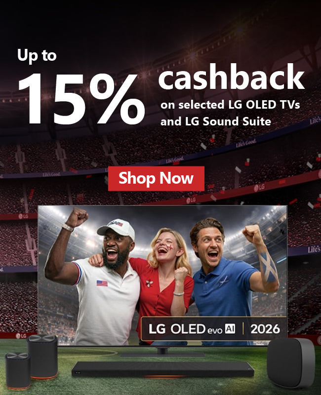 Up to 15% Cashback on Selected LG OLED TVs
