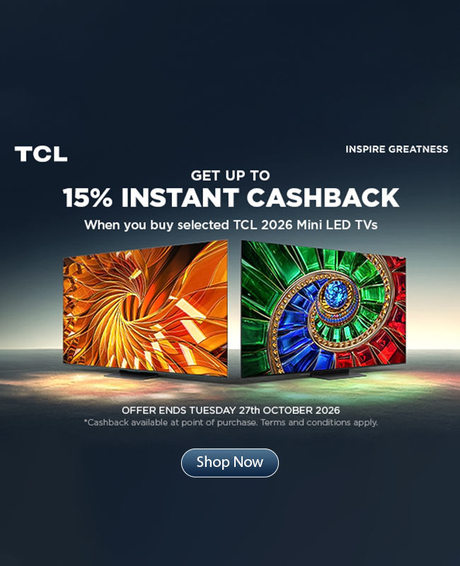 Up to 15% Instant Cashback on Selected TCL TVs