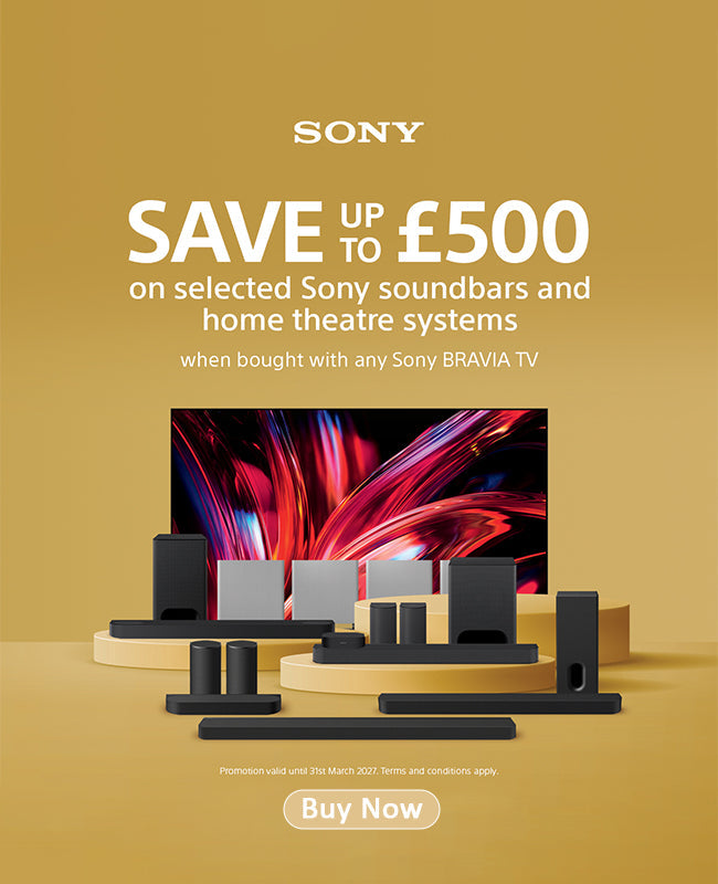 Save up to £500 on Sony soundbars when bought with a Sony TV