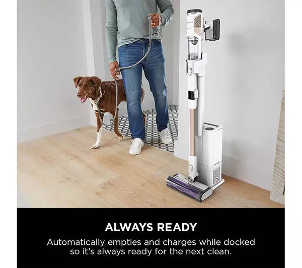 Shark Detect Pro Cordless Vacuum Cleaner with Auto-Empty System 2L - Up To  60 Minutes Run Time White & Brass IW3611UKT