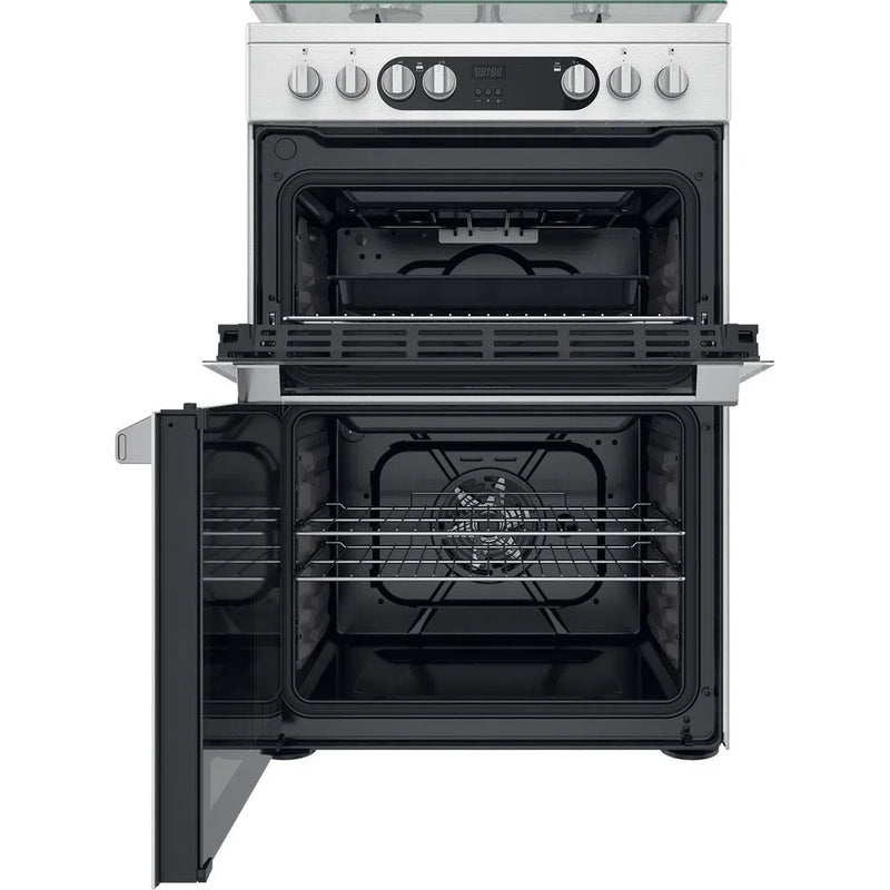 Hotpoint HDM67G9C2CX 60cm Dual Fuel Double Cooker Inox