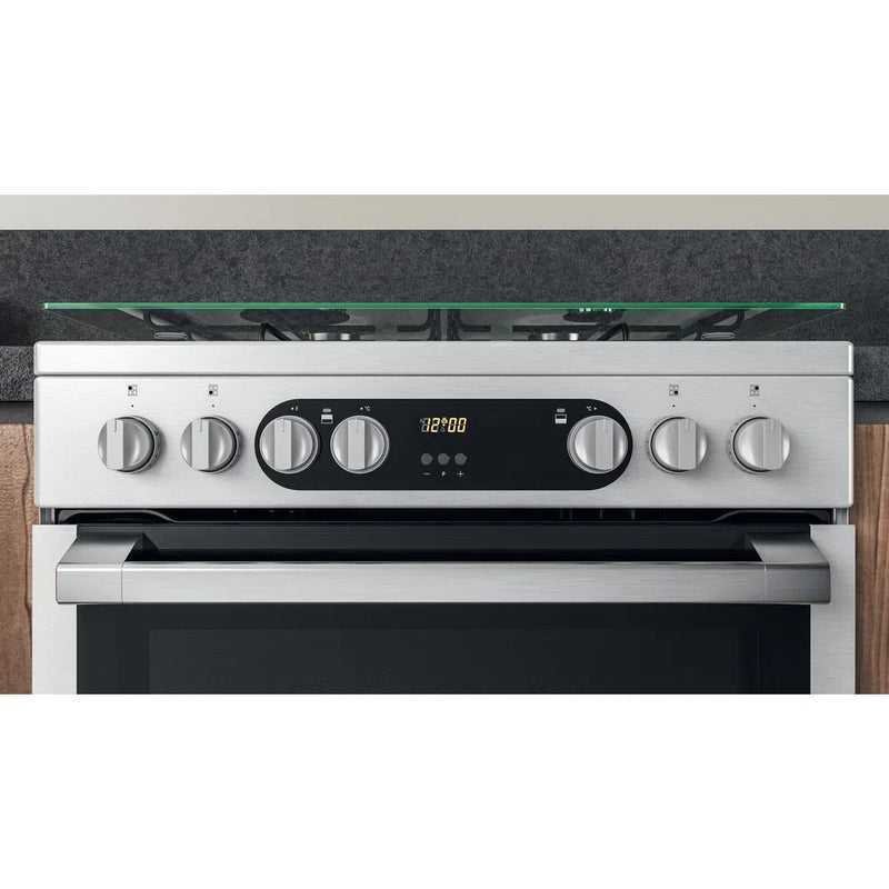 Hotpoint HDM67G9C2CX 60cm Dual Fuel Double Cooker Inox
