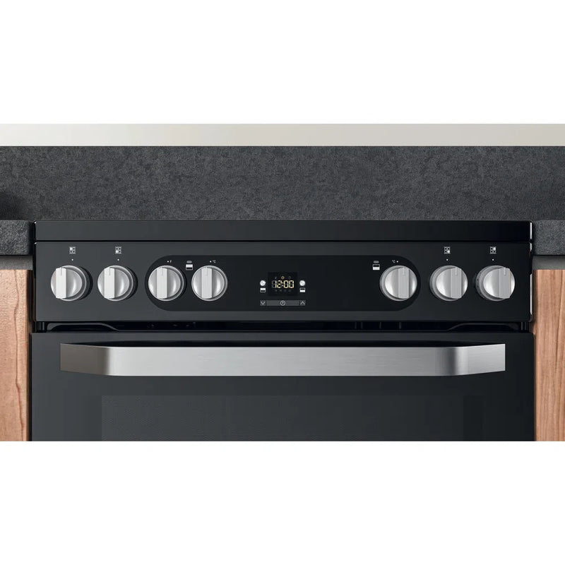 Hotpoint HDM67V9HCB 60cm Double Oven Electric Cooker Black