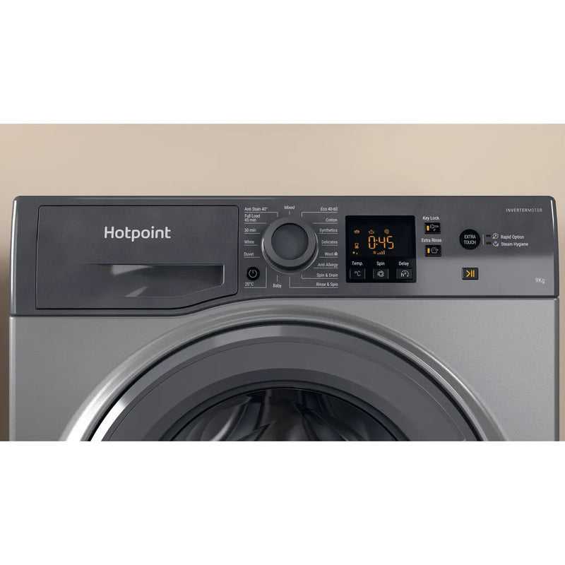 Hotpoint NSWF945CGGUKN 9kg 1400 Spin Washing Machine Graphite