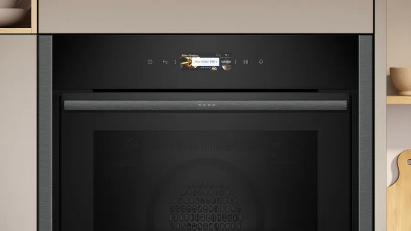 Neff B54CR71G0B N70 Slide and Hide Built-In Electric Single Oven Graphite Grey