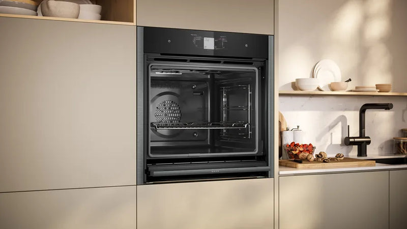 Neff B64VT73G0B N90 Slide and Hide Built-In Electric Single Oven Graphite