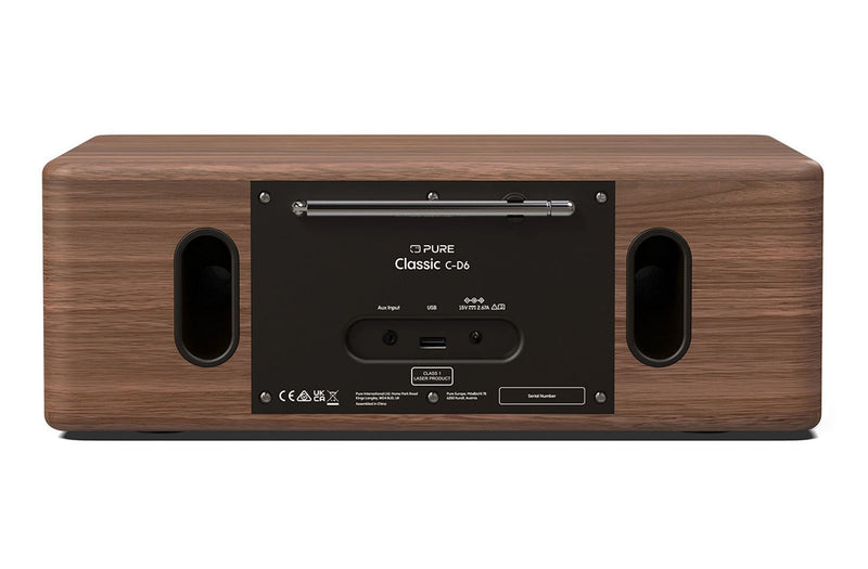 Pure Classic C-D6 DAB+ FM Radio with Bluetooth CD Player Coffee Black