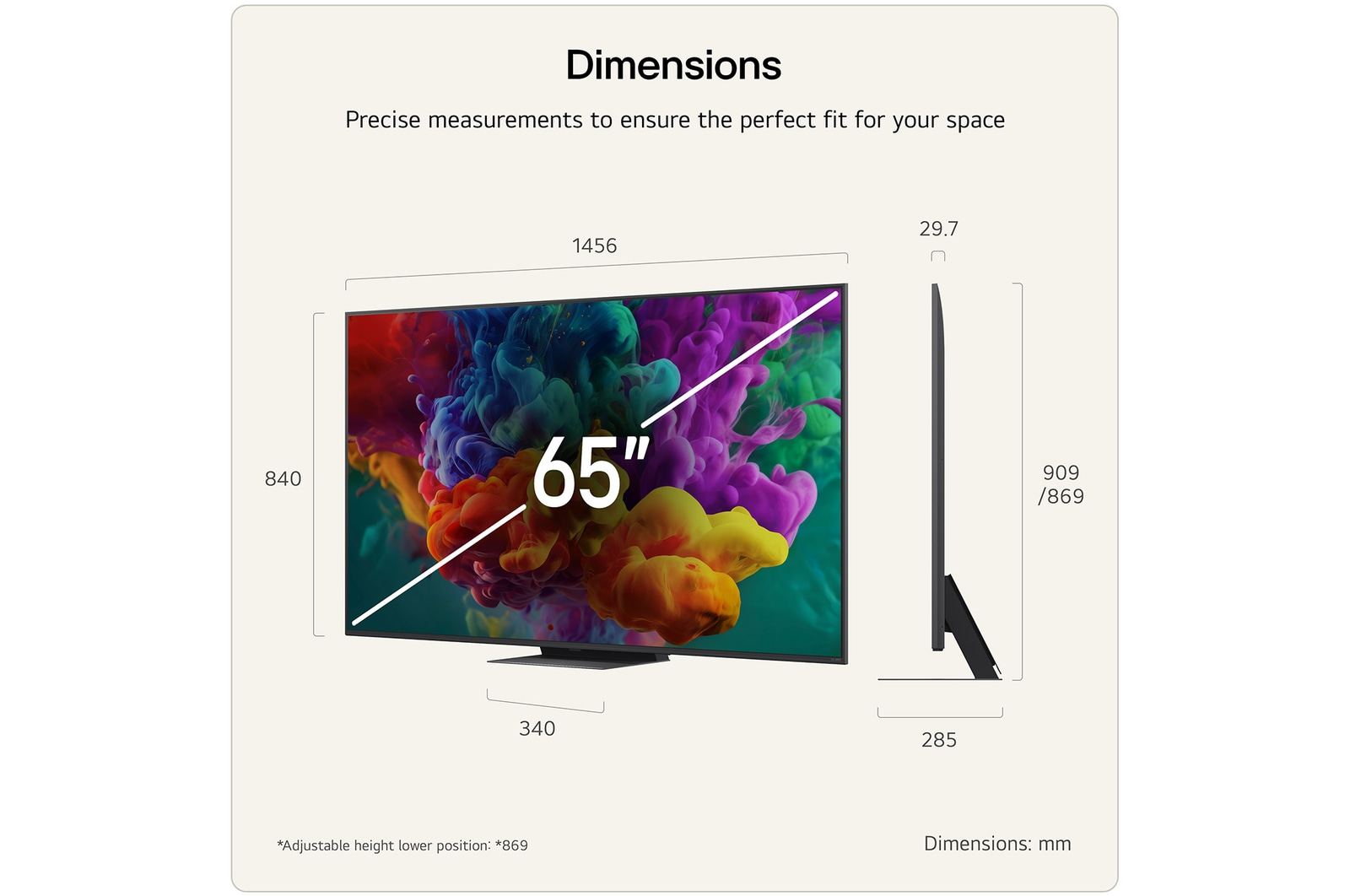 LG 65QNED87B6A 65 Inch QNED evo Mini LED AI QNED87 4K Ultra HD HDR Smart TV 2026