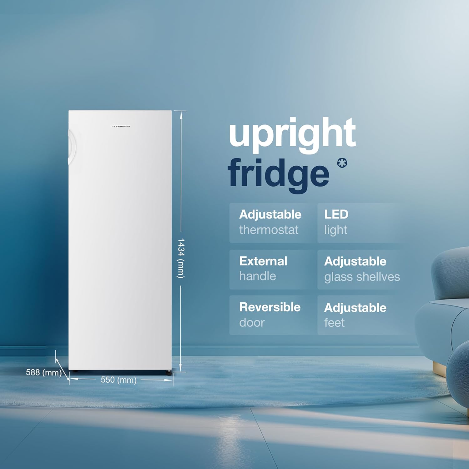 Fridgemaster MTL55242E 143cm Tall Fridge with MTZ55153E 143cm Tall Upright Freezer - White