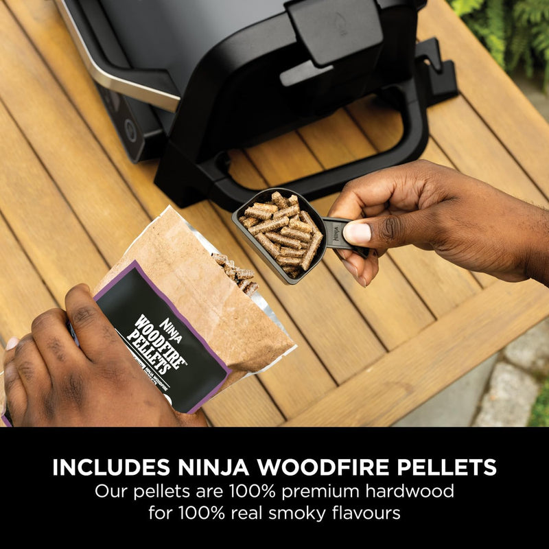 Ninja Woodfire Electric BBQ Grill and Smoker with Stand and Cover OG701UKGRILLKIT