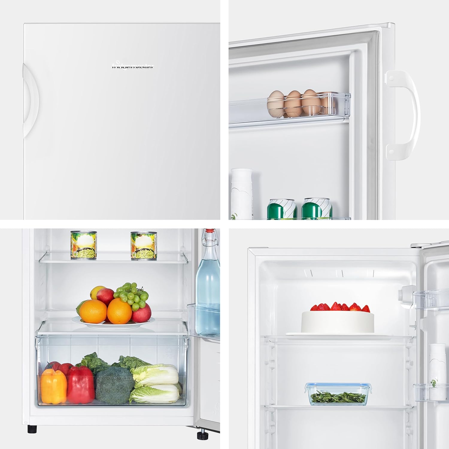 Fridgemaster MTL55242E 143cm Tall Fridge with MTZ55153E 143cm Tall Upright Freezer - White